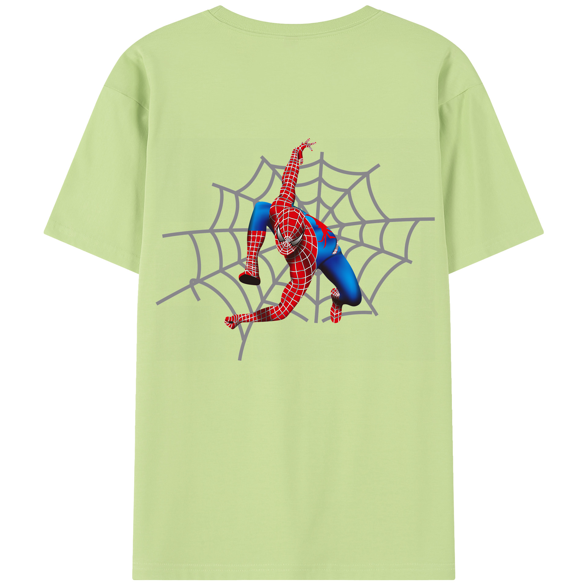 （画像用） Spider Man スパイダーマン 綿100％半袖Tシャツ（背面プリント）